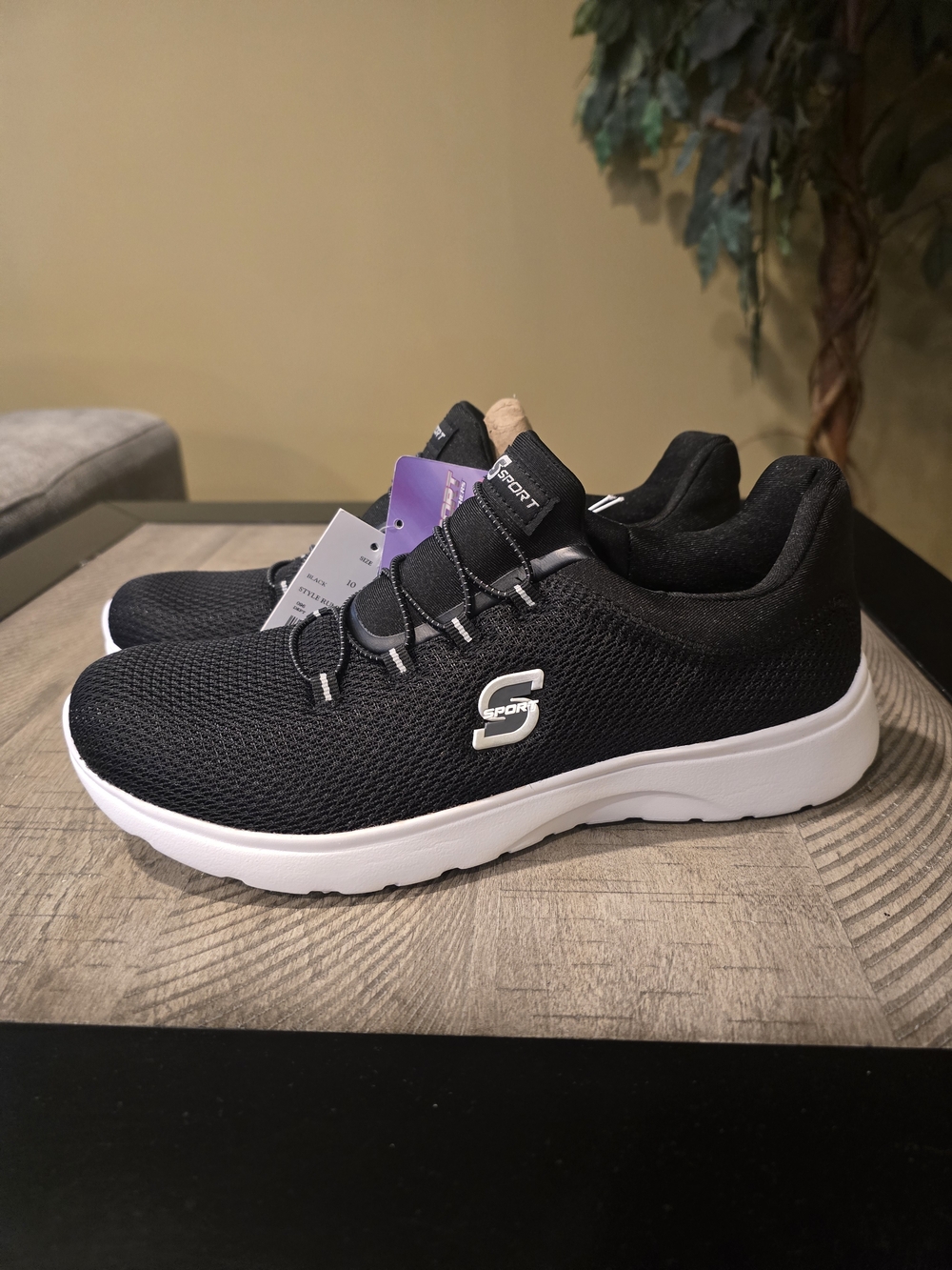 New Skechers Sport Men's Black Slip-On Athletic Sneakers